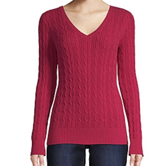 Cable Knit V-neck Sweater - Picture 3 of 7